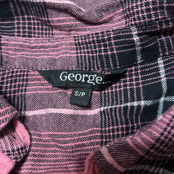 Pink plaid, George, button down - Picture 2 of 3